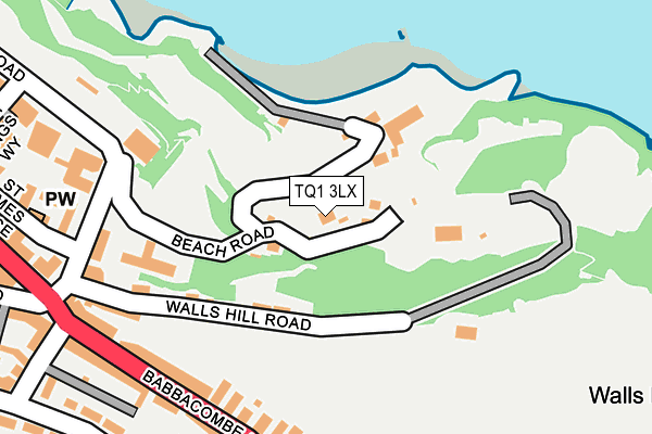 TQ1 3LX map - OS OpenMap – Local (Ordnance Survey)