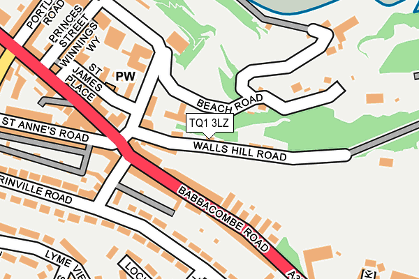 TQ1 3LZ map - OS OpenMap – Local (Ordnance Survey)
