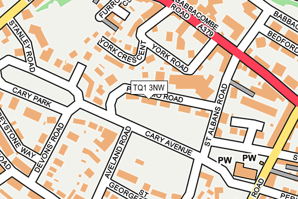 TQ1 3NW map - OS OpenMap – Local (Ordnance Survey)
