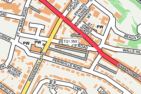 TQ1 3NX map - OS OpenMap – Local (Ordnance Survey)