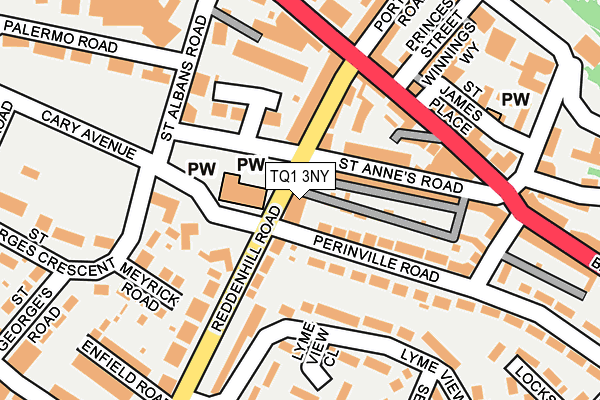 TQ1 3NY map - OS OpenMap – Local (Ordnance Survey)