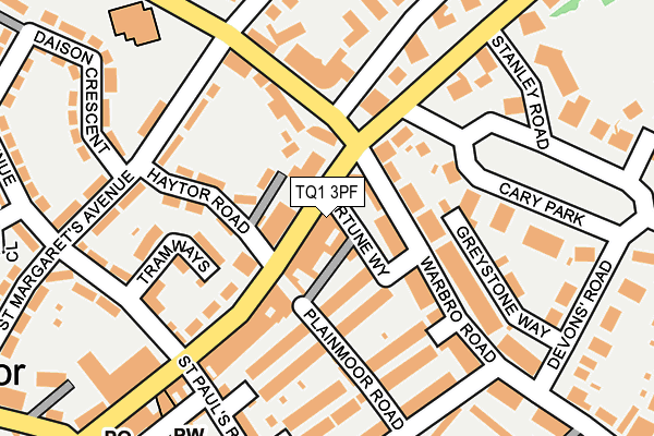 TQ1 3PF map - OS OpenMap – Local (Ordnance Survey)