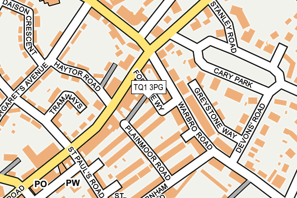 TQ1 3PG map - OS OpenMap – Local (Ordnance Survey)