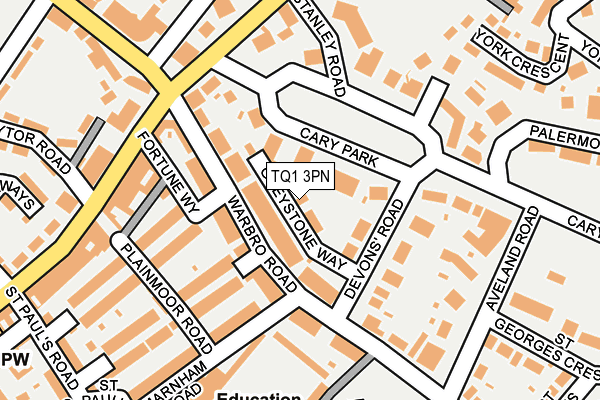 TQ1 3PN map - OS OpenMap – Local (Ordnance Survey)