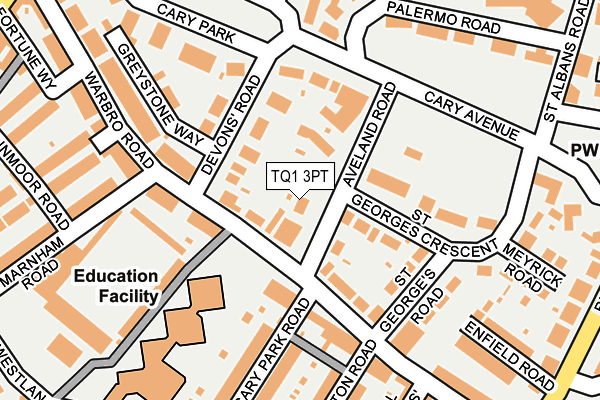 TQ1 3PT map - OS OpenMap – Local (Ordnance Survey)