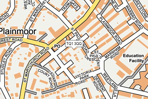 TQ1 3QQ map - OS OpenMap – Local (Ordnance Survey)