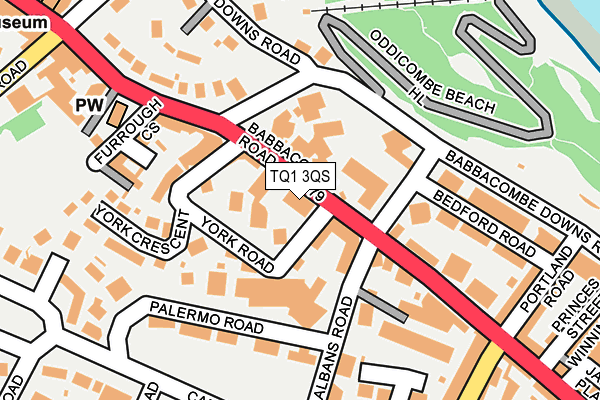 TQ1 3QS map - OS OpenMap – Local (Ordnance Survey)