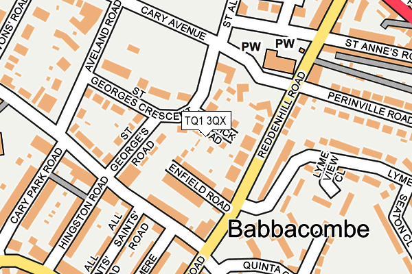 TQ1 3QX map - OS OpenMap – Local (Ordnance Survey)