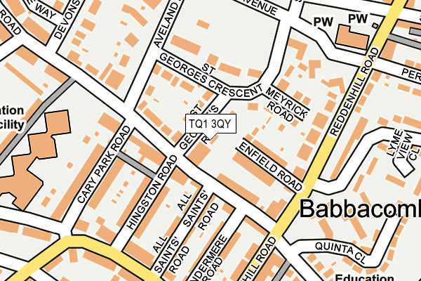 TQ1 3QY map - OS OpenMap – Local (Ordnance Survey)