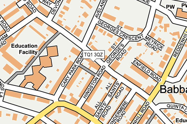 TQ1 3QZ map - OS OpenMap – Local (Ordnance Survey)