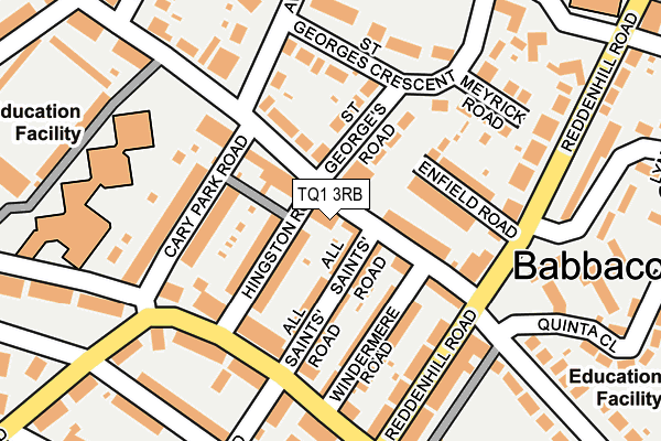 TQ1 3RB map - OS OpenMap – Local (Ordnance Survey)