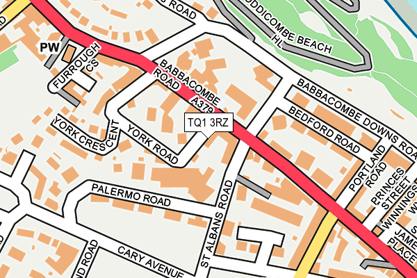 TQ1 3RZ map - OS OpenMap – Local (Ordnance Survey)
