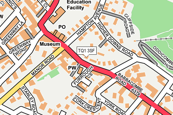 TQ1 3SF map - OS OpenMap – Local (Ordnance Survey)