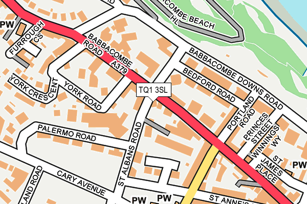 TQ1 3SL map - OS OpenMap – Local (Ordnance Survey)