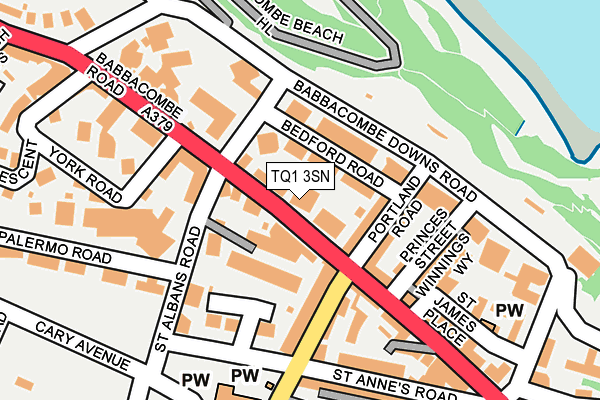 TQ1 3SN map - OS OpenMap – Local (Ordnance Survey)