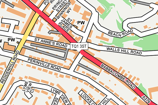 TQ1 3ST map - OS OpenMap – Local (Ordnance Survey)
