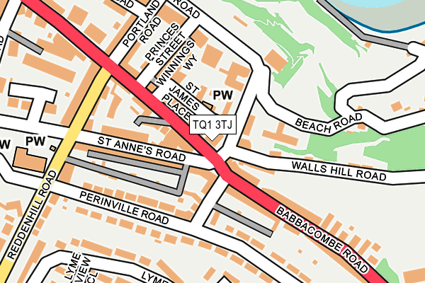 TQ1 3TJ map - OS OpenMap – Local (Ordnance Survey)