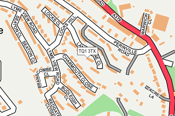 TQ1 3TX map - OS OpenMap – Local (Ordnance Survey)