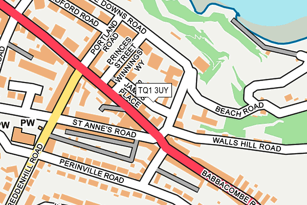 TQ1 3UY map - OS OpenMap – Local (Ordnance Survey)