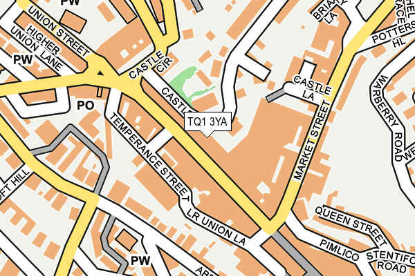 TQ1 3YA map - OS OpenMap – Local (Ordnance Survey)