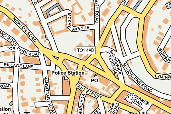 TQ1 4AB map - OS OpenMap – Local (Ordnance Survey)