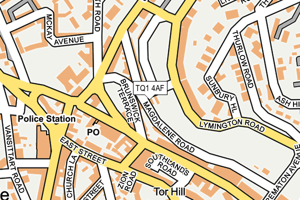 TQ1 4AF map - OS OpenMap – Local (Ordnance Survey)