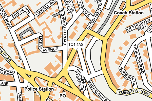 TQ1 4AG map - OS OpenMap – Local (Ordnance Survey)