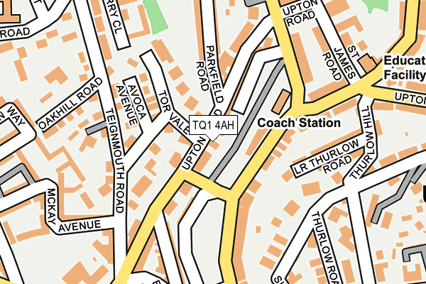 TQ1 4AH map - OS OpenMap – Local (Ordnance Survey)