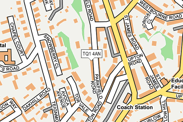TQ1 4AN map - OS OpenMap – Local (Ordnance Survey)