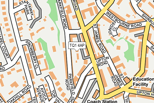 TQ1 4AP map - OS OpenMap – Local (Ordnance Survey)