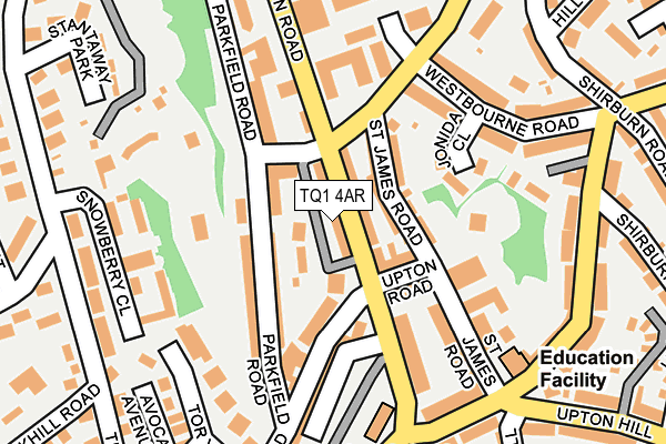 TQ1 4AR map - OS OpenMap – Local (Ordnance Survey)