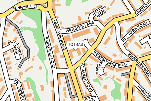 TQ1 4AS map - OS OpenMap – Local (Ordnance Survey)