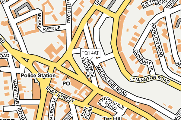 TQ1 4AT map - OS OpenMap – Local (Ordnance Survey)