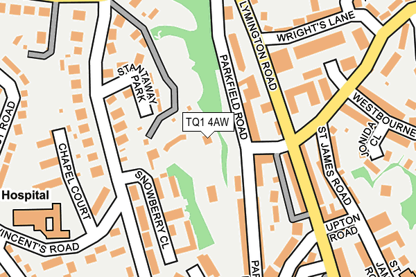 TQ1 4AW map - OS OpenMap – Local (Ordnance Survey)