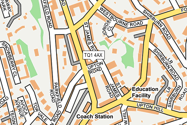 TQ1 4AX map - OS OpenMap – Local (Ordnance Survey)