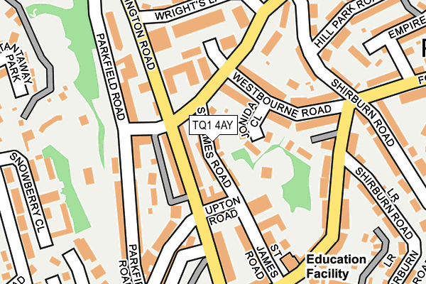 TQ1 4AY map - OS OpenMap – Local (Ordnance Survey)