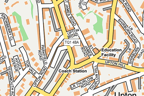 TQ1 4BA map - OS OpenMap – Local (Ordnance Survey)