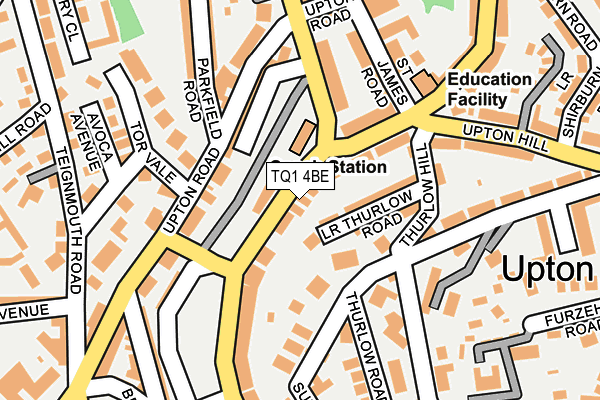 TQ1 4BE map - OS OpenMap – Local (Ordnance Survey)