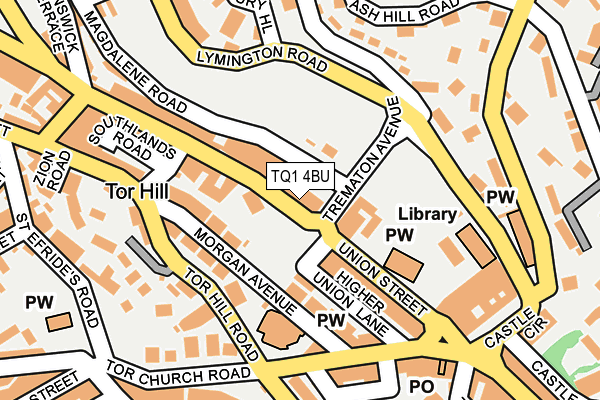 TQ1 4BU map - OS OpenMap – Local (Ordnance Survey)