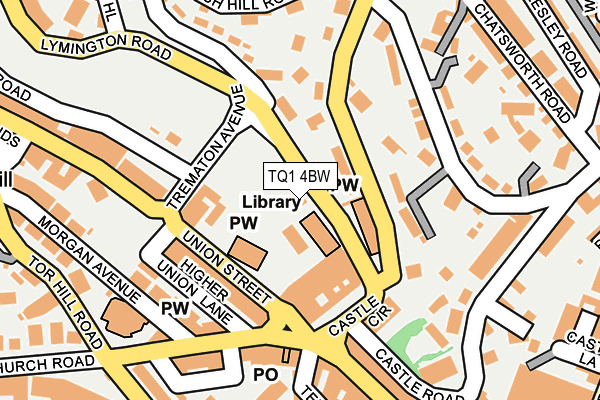 TQ1 4BW map - OS OpenMap – Local (Ordnance Survey)