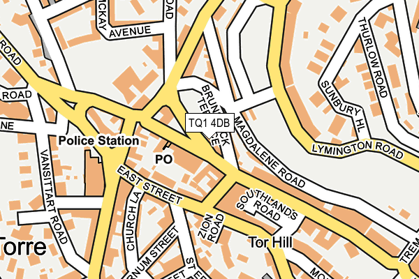TQ1 4DB map - OS OpenMap – Local (Ordnance Survey)