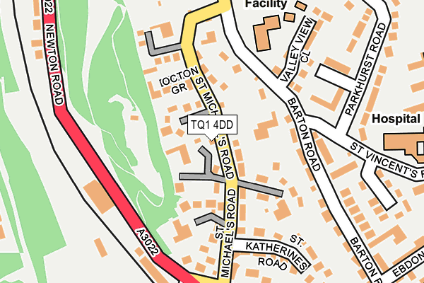 TQ1 4DD map - OS OpenMap – Local (Ordnance Survey)