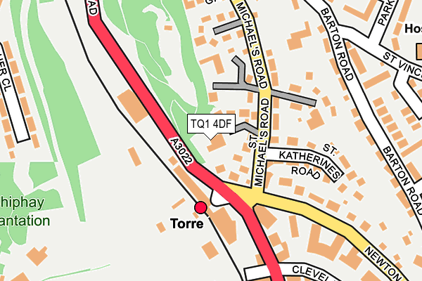 TQ1 4DF map - OS OpenMap – Local (Ordnance Survey)