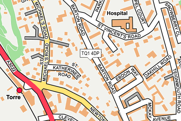 TQ1 4DP map - OS OpenMap – Local (Ordnance Survey)