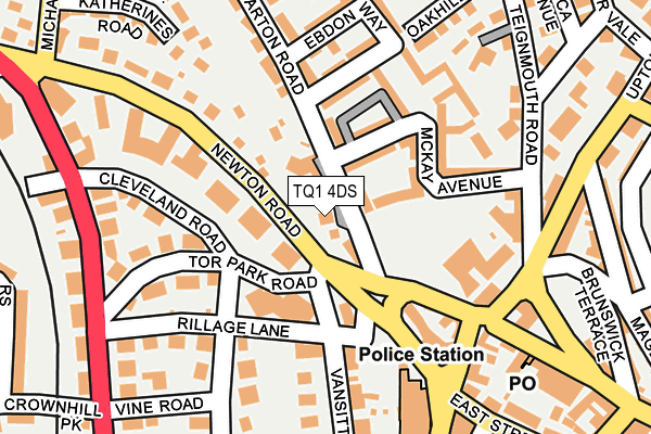 TQ1 4DS map - OS OpenMap – Local (Ordnance Survey)