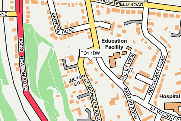 TQ1 4DW map - OS OpenMap – Local (Ordnance Survey)