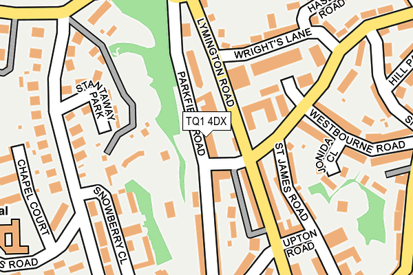 TQ1 4DX map - OS OpenMap – Local (Ordnance Survey)