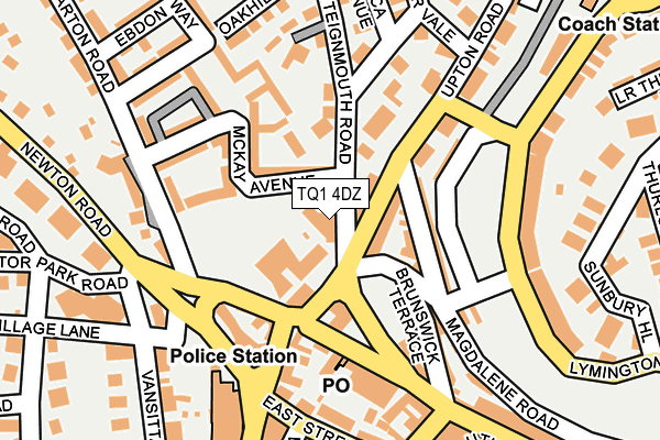 TQ1 4DZ map - OS OpenMap – Local (Ordnance Survey)