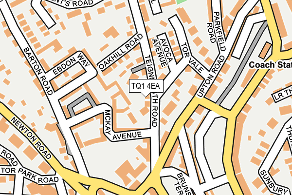 TQ1 4EA map - OS OpenMap – Local (Ordnance Survey)