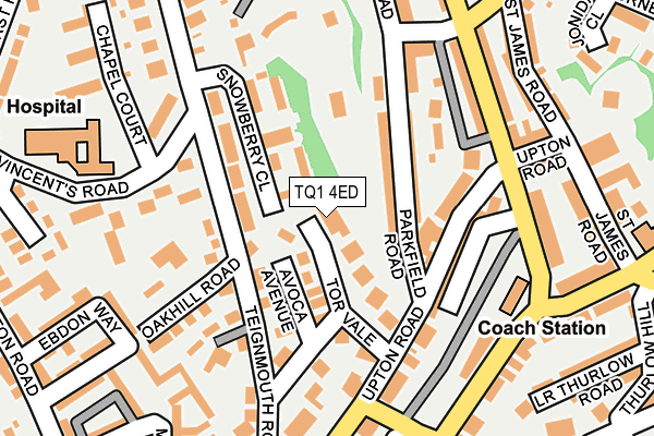 TQ1 4ED map - OS OpenMap – Local (Ordnance Survey)